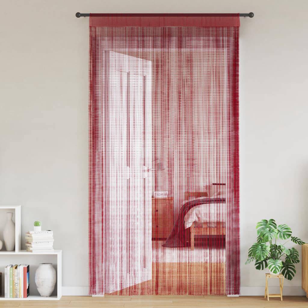 vidaXL Fadenvorhänge 2 Stk. 140 x 250 cm Burgunderrot