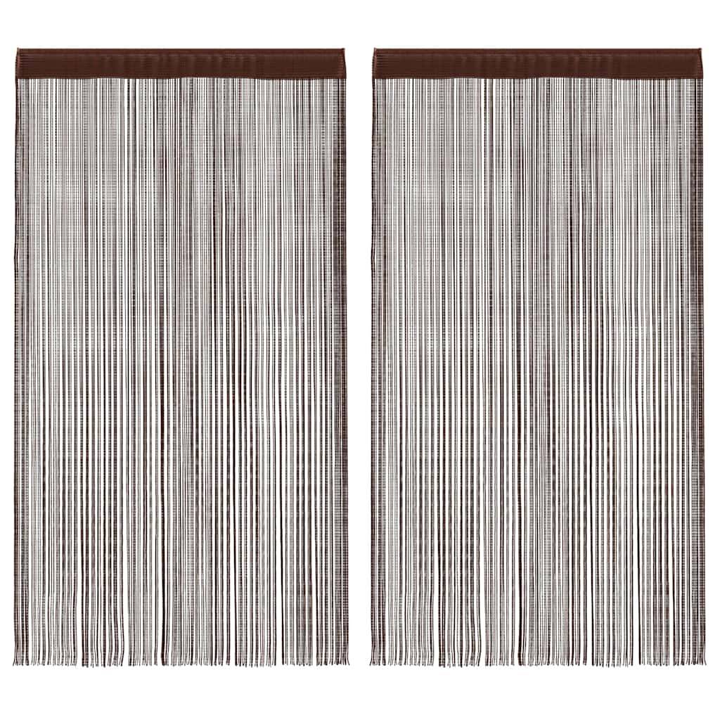 vidaXL Fadenvorhänge 2 Stk. 140 x 250 cm Braun