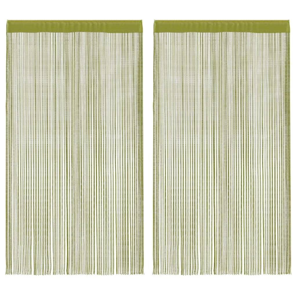 vidaXL Fadenvorhänge 2 Stk. 100 x 250 cm Grün
