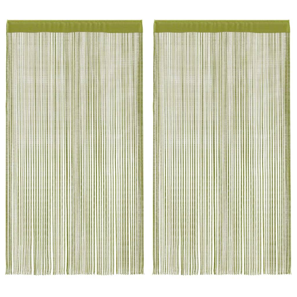 vidaXL Fadenvorhänge 2 Stk. 140 x 250 cm Grün