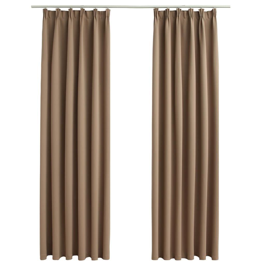 vidaXL Verdunkelungsvorhänge mit Haken 2 Stk. Taupe 140x175cm