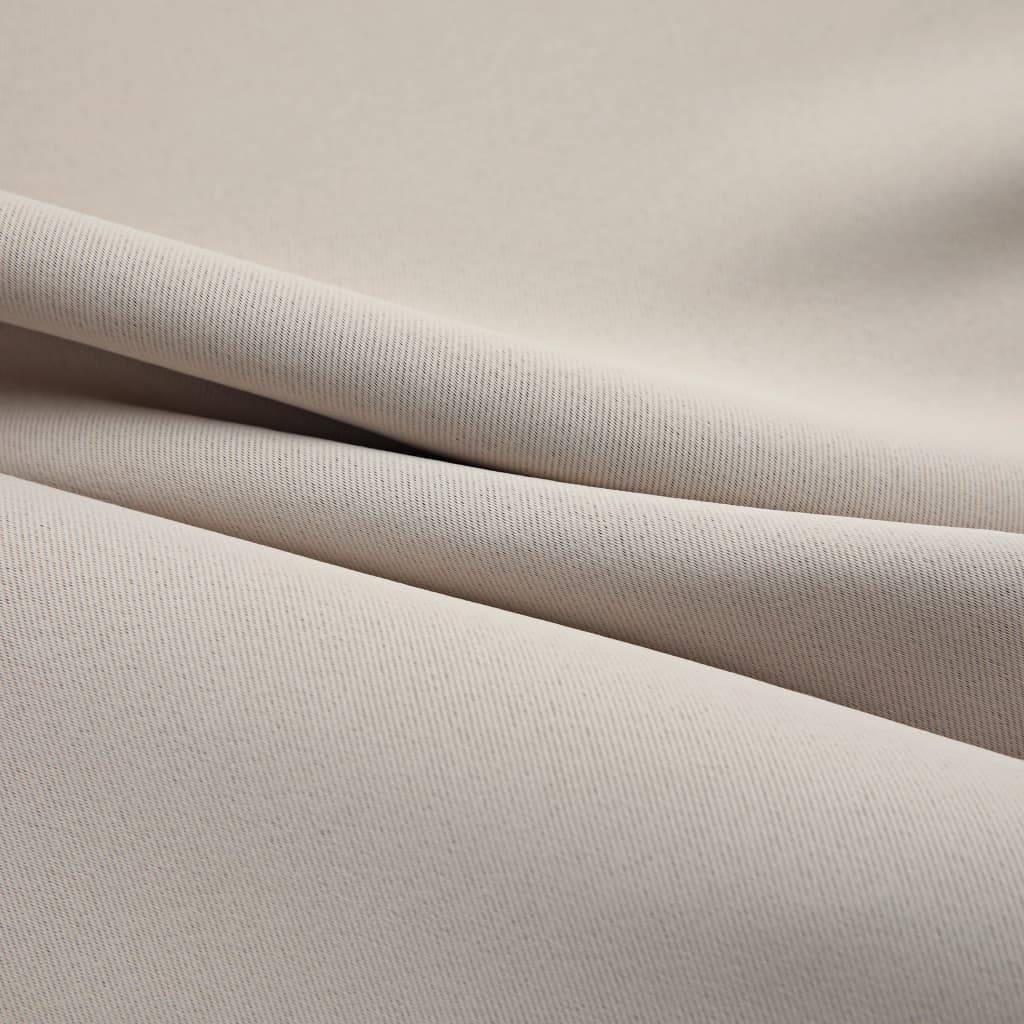 vidaXL Verdunkelungsvorhänge mit Metallösen 2 Stk. Beige 140x225 cm