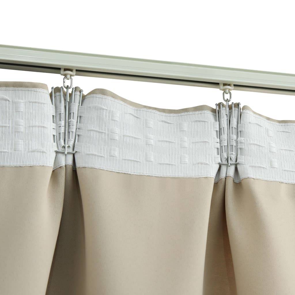 vidaXL Verdunkelungsvorhänge mit Haken 2 Stk. Beige 140x245cm