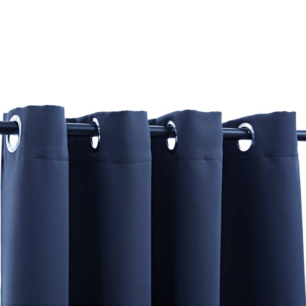 vidaXL Verdunkelungsvorhänge mit Metallösen 2 Stk. Blau 140x245cm
