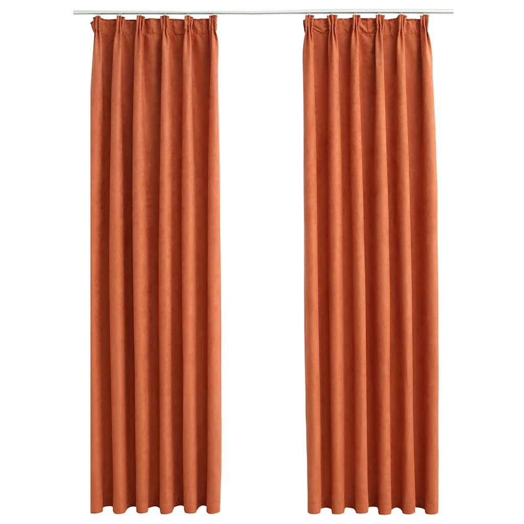 vidaXL Verdunkelungsvorhänge mit Haken 2 Stk. Rostbraun 140x175 cm