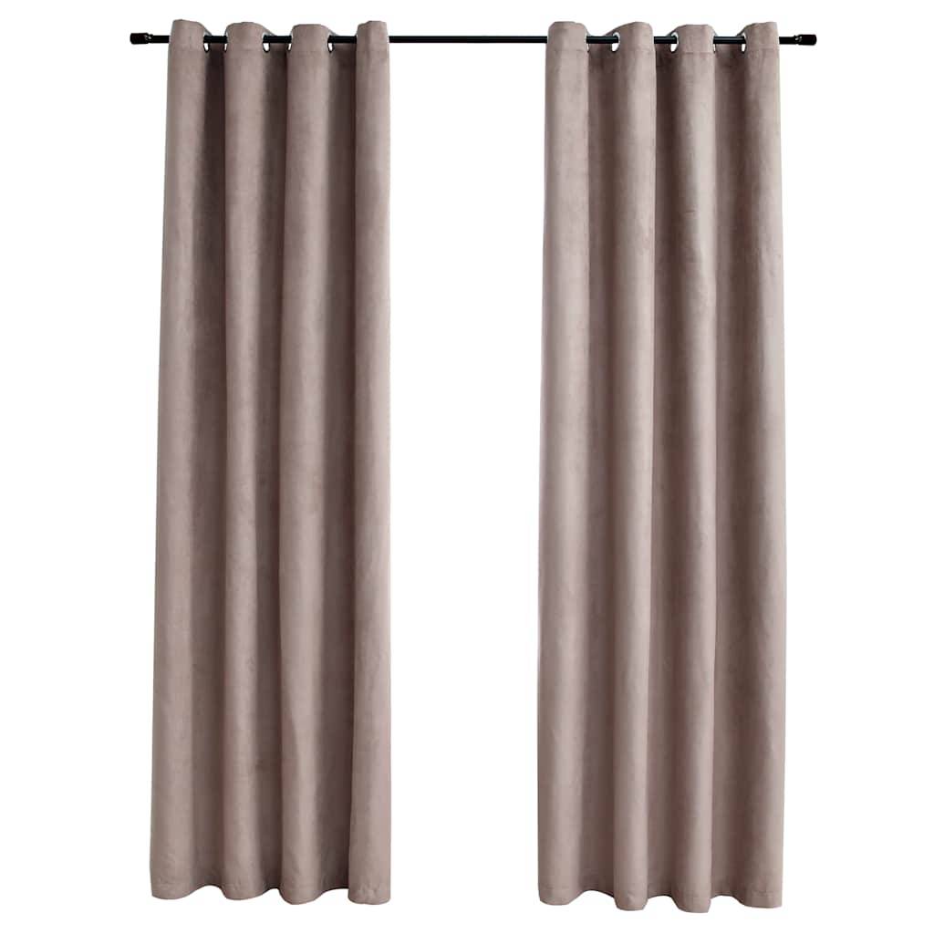 vidaXL Verdunkelungsvorhänge mit Metallösen 2 Stk. Taupe 140x225 cm