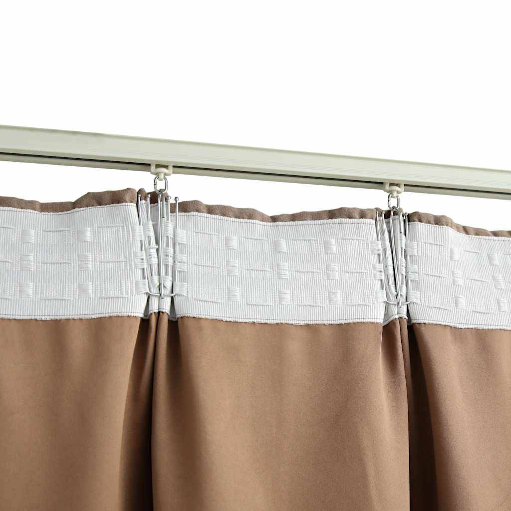 vidaXL Verdunkelungsvorhänge mit Haken 2 Stk. Taupe 140x245 cm