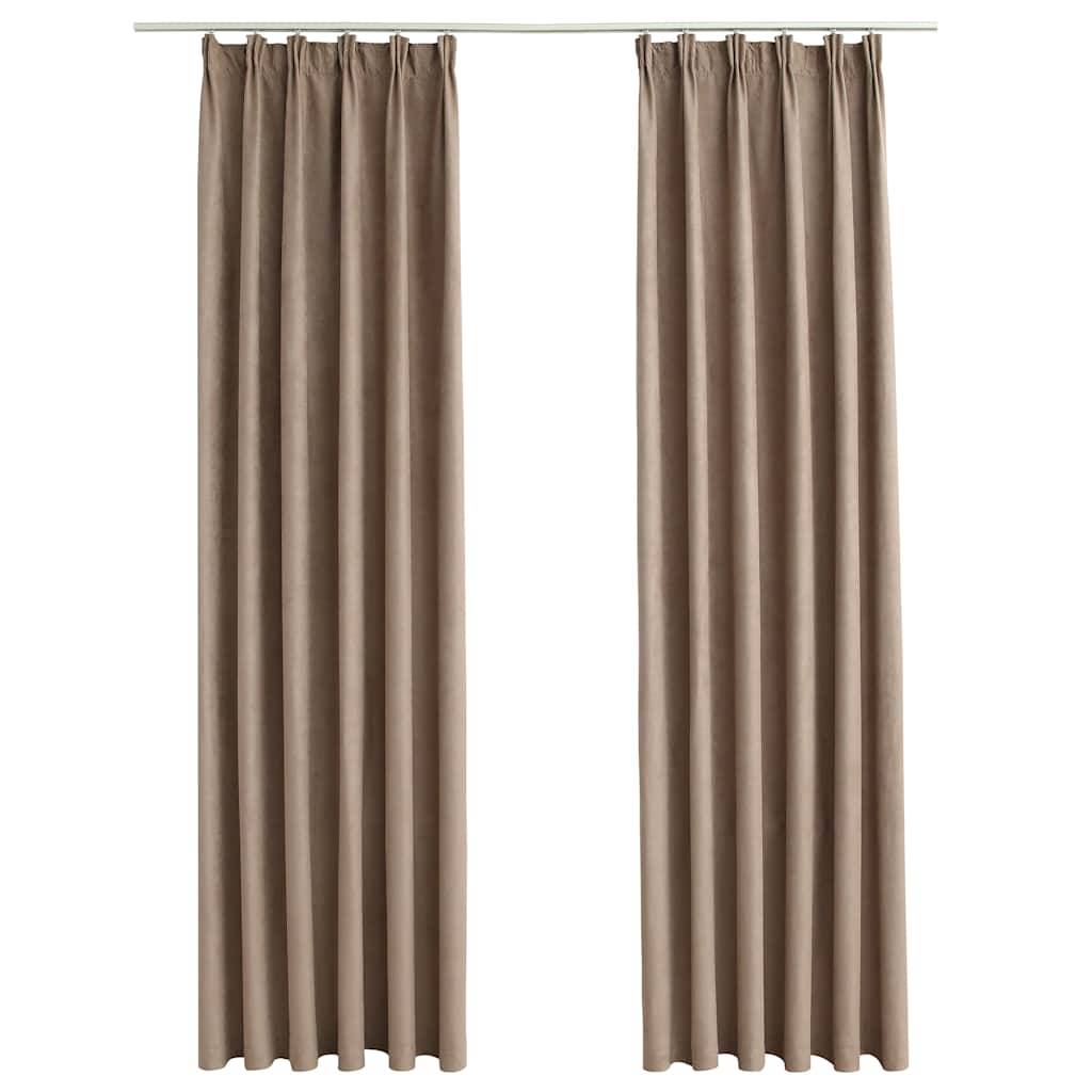 vidaXL Verdunkelungsvorhänge mit Haken 2 Stk. Taupe 140x245 cm