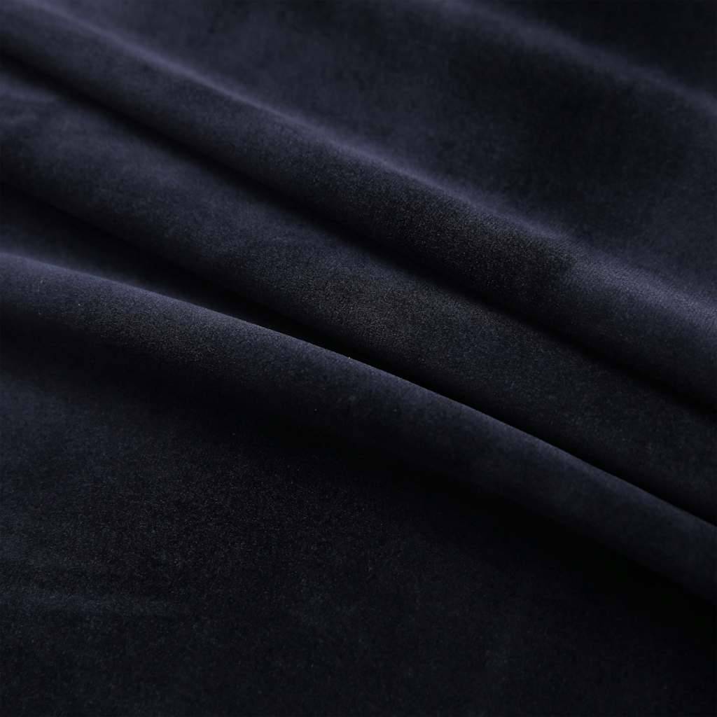 vidaXL Verdunkelungsvorhänge mit Ösen 2 Stk. Samt Schwarz 140x175 cm