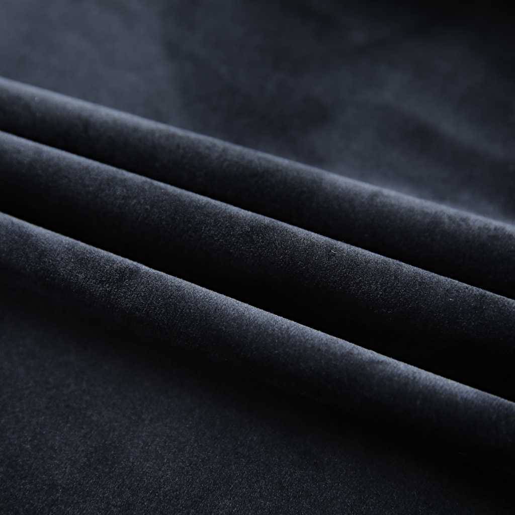vidaXL Verdunkelungsvorhänge mit Haken 2 Stk. Samt Schwarz 140x225 cm