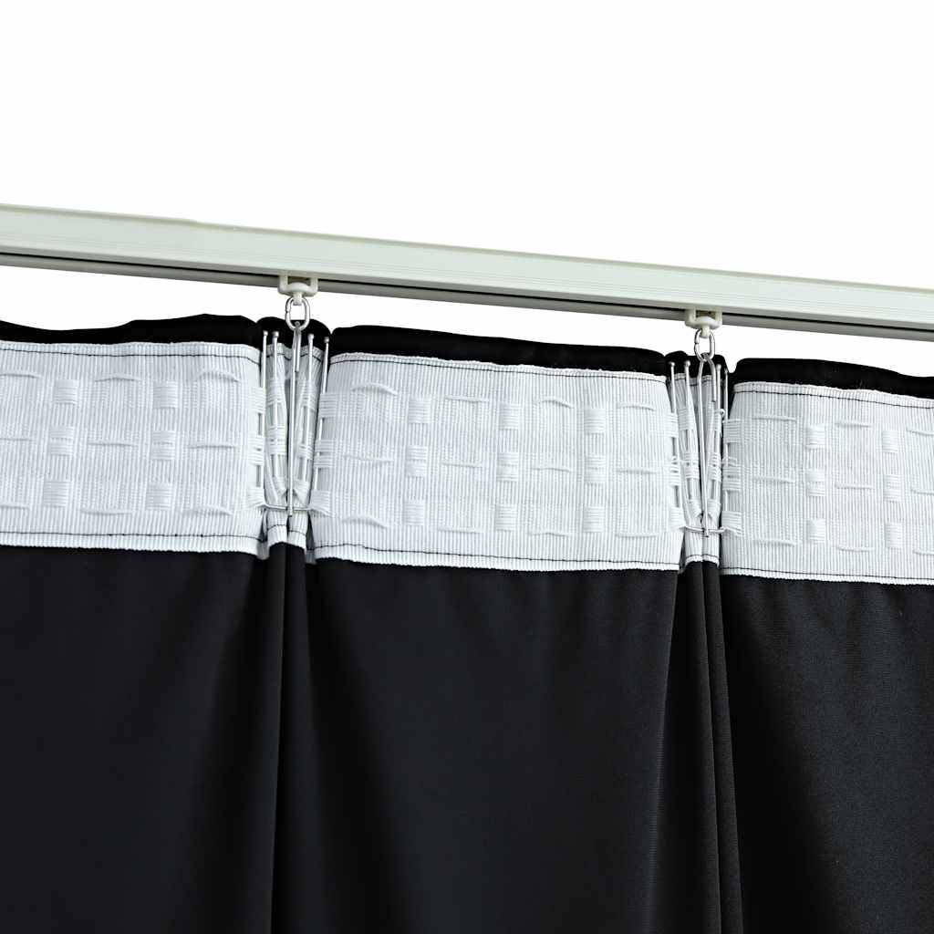 vidaXL Verdunkelungsvorhänge mit Haken 2 Stk. Samt Schwarz 140x245 cm