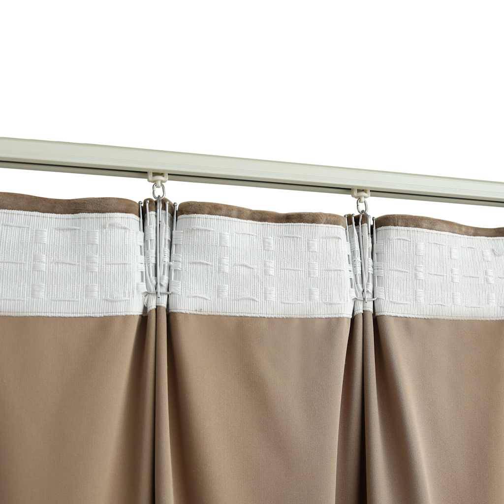 vidaXL Verdunkelungsvorhänge mit Haken 2 Stk. Samt Beige 140x245 cm