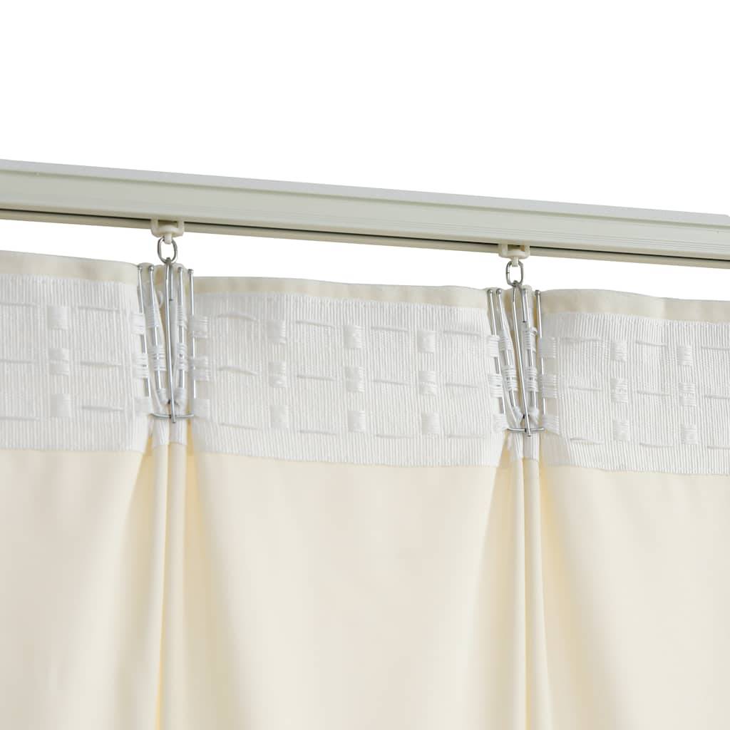 vidaXL Verdunkelungsvorhänge mit Haken 2 Stk. Samt Creme 140x225cm