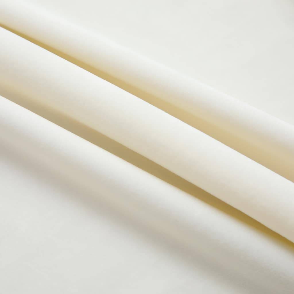 vidaXL Verdunkelungsvorhänge mit Haken 2 Stk. Samt Creme 140x245cm