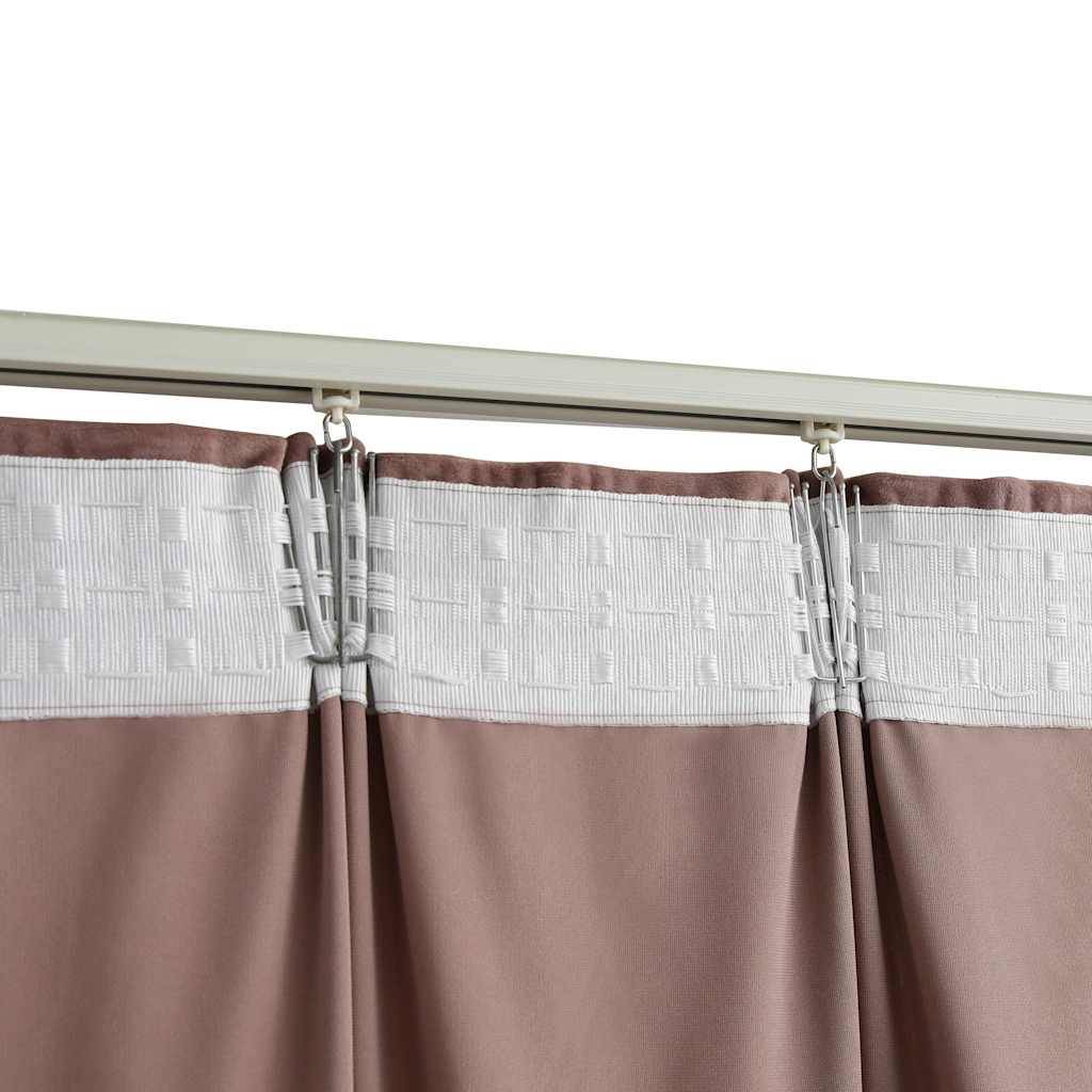 vidaXL Verdunkelungsvorhänge Haken 2 Stk. Samt Antik-Rosa 140x245cm