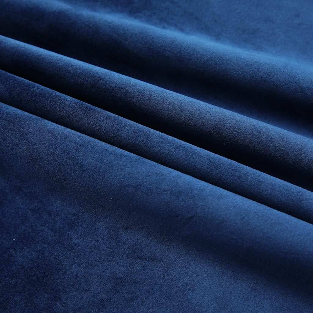 vidaXL Verdunkelungsvorhänge Haken 2 Stk. Samt Dunkelblau 140x225cm