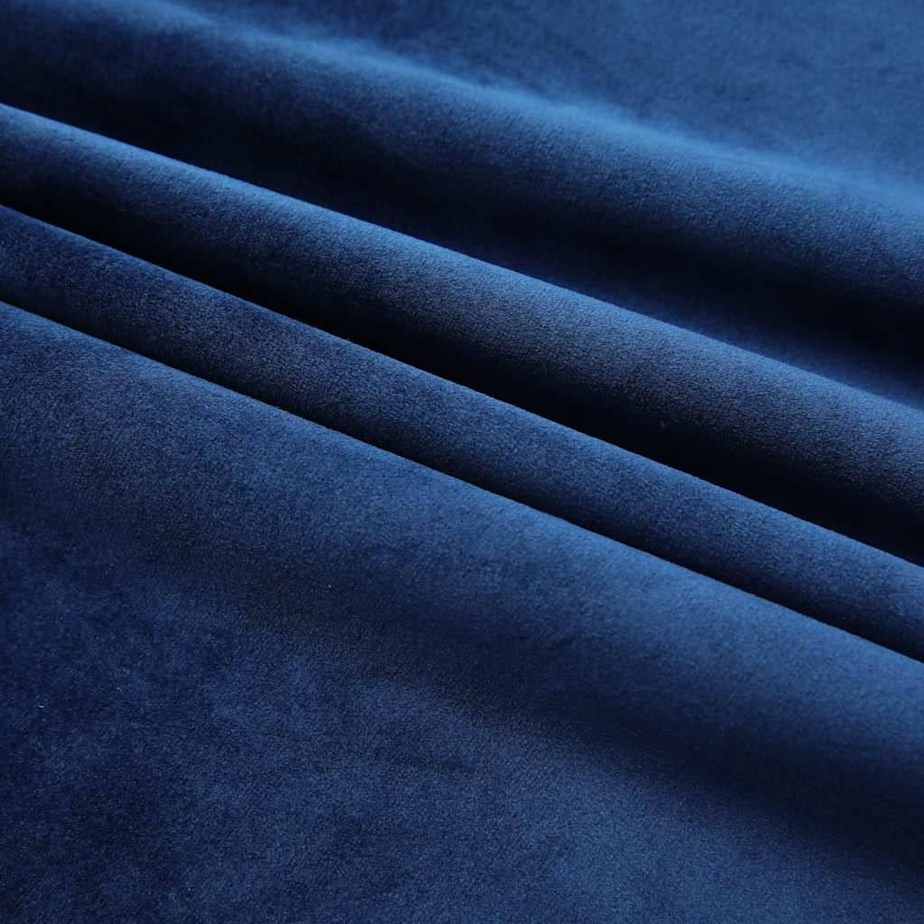 vidaXL Verdunkelungsvorhänge Haken 2 Stk. Samt Dunkelblau 140x245cm