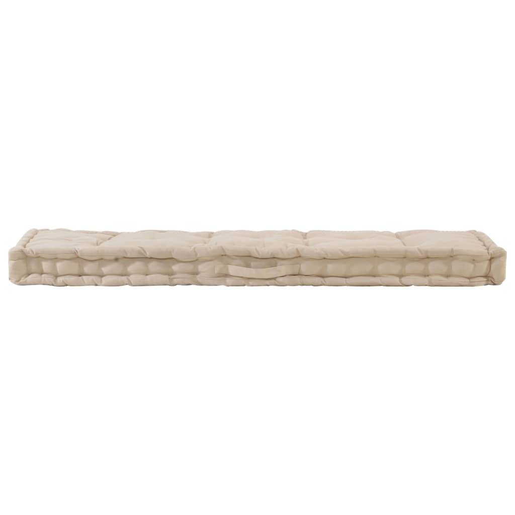 vidaXL Palettenauflagen 2 Stk. Baumwolle Beige