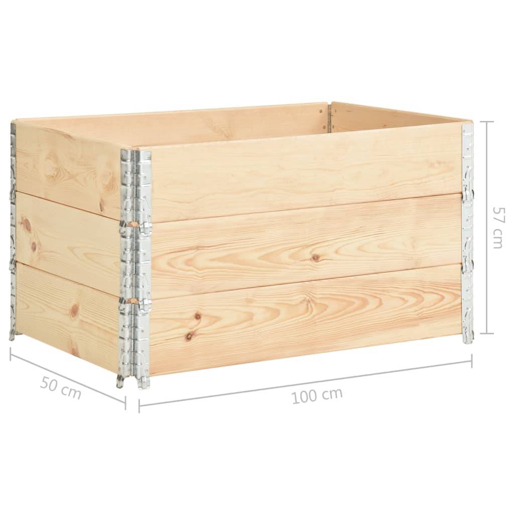vidaXL Hochbeete 3 Stk. 50x100 cm Kiefer Massivholz
