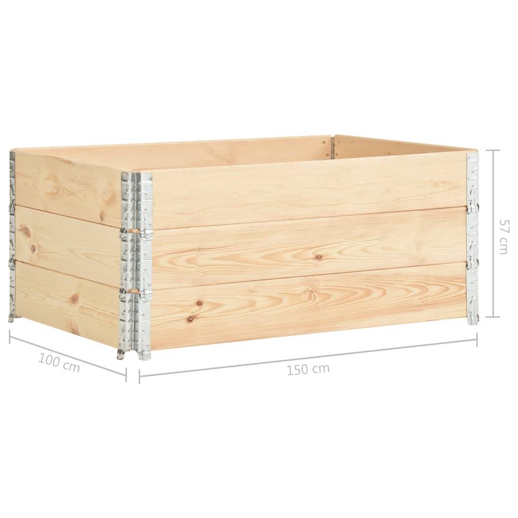 vidaXL Hochbeete 3 Stk. 100x150 cm Kiefer Massivholz