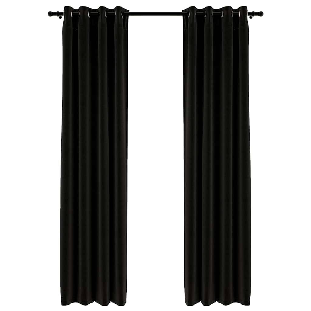 vidaXL Verdunkelungsvorhänge Leinenoptik 2 Stk. Anthrazit 140x225 cm