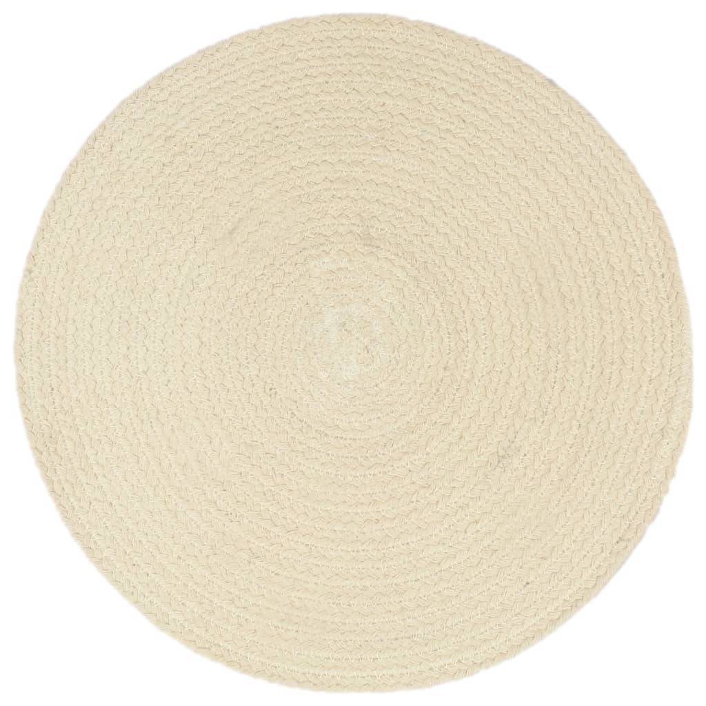 vidaXL Tischsets 4 Stk. Natur 38 cm Rund Baumwolle