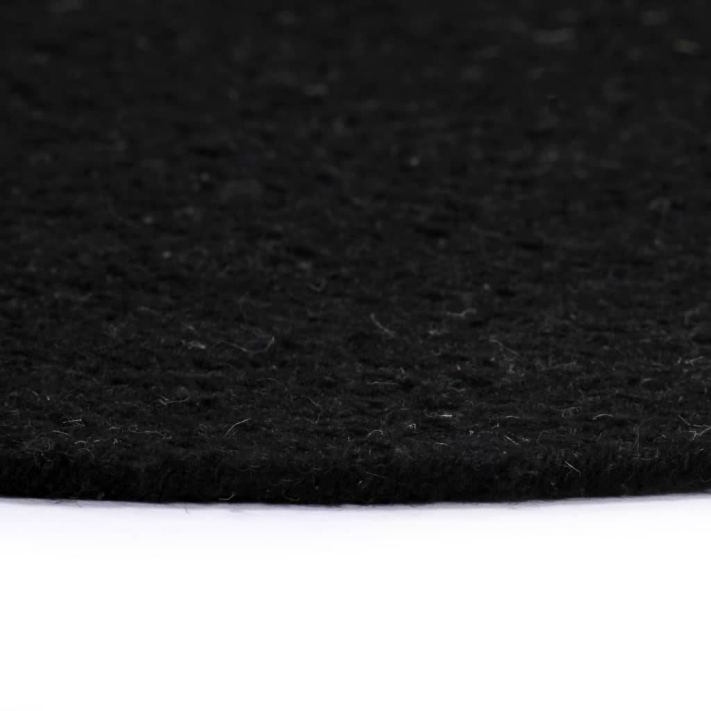 vidaXL Tischsets 6 Stk. Uni Schwarz 38 cm Rund Baumwolle