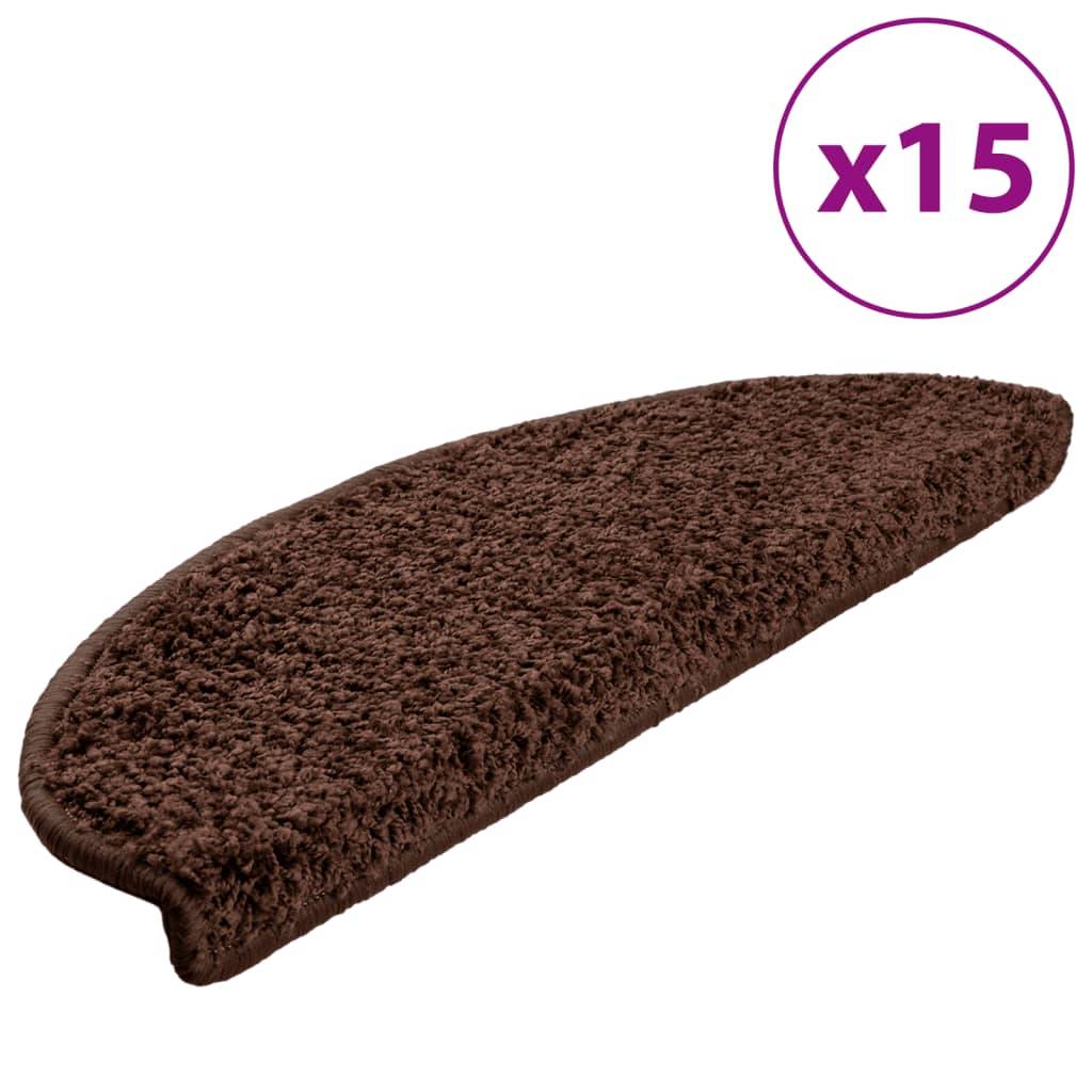 vidaXL Treppenmatten 15 Stk. Braun 65x21x4 cm