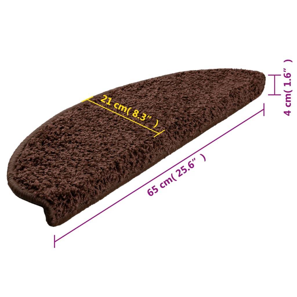 vidaXL Treppenmatten 15 Stk. Braun 65x21x4 cm