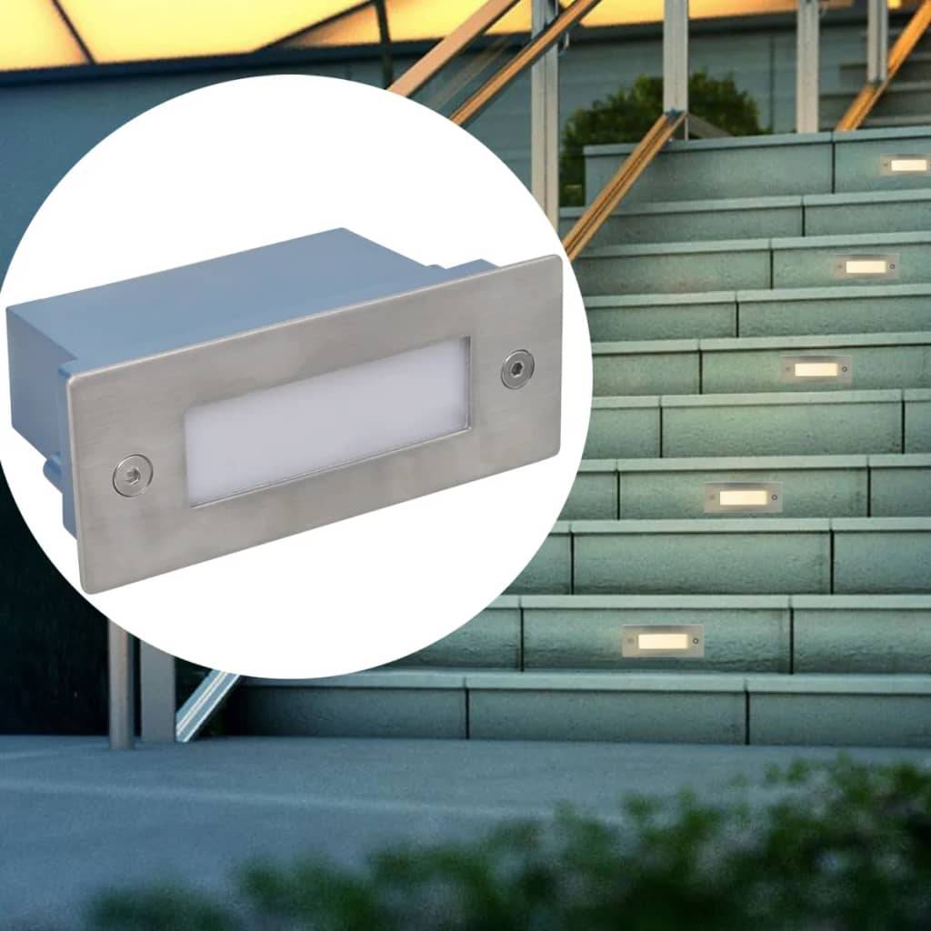 vidaXL LED-Wandeinbauleuchten für Treppen 12 Stk. 44x111x56 mm