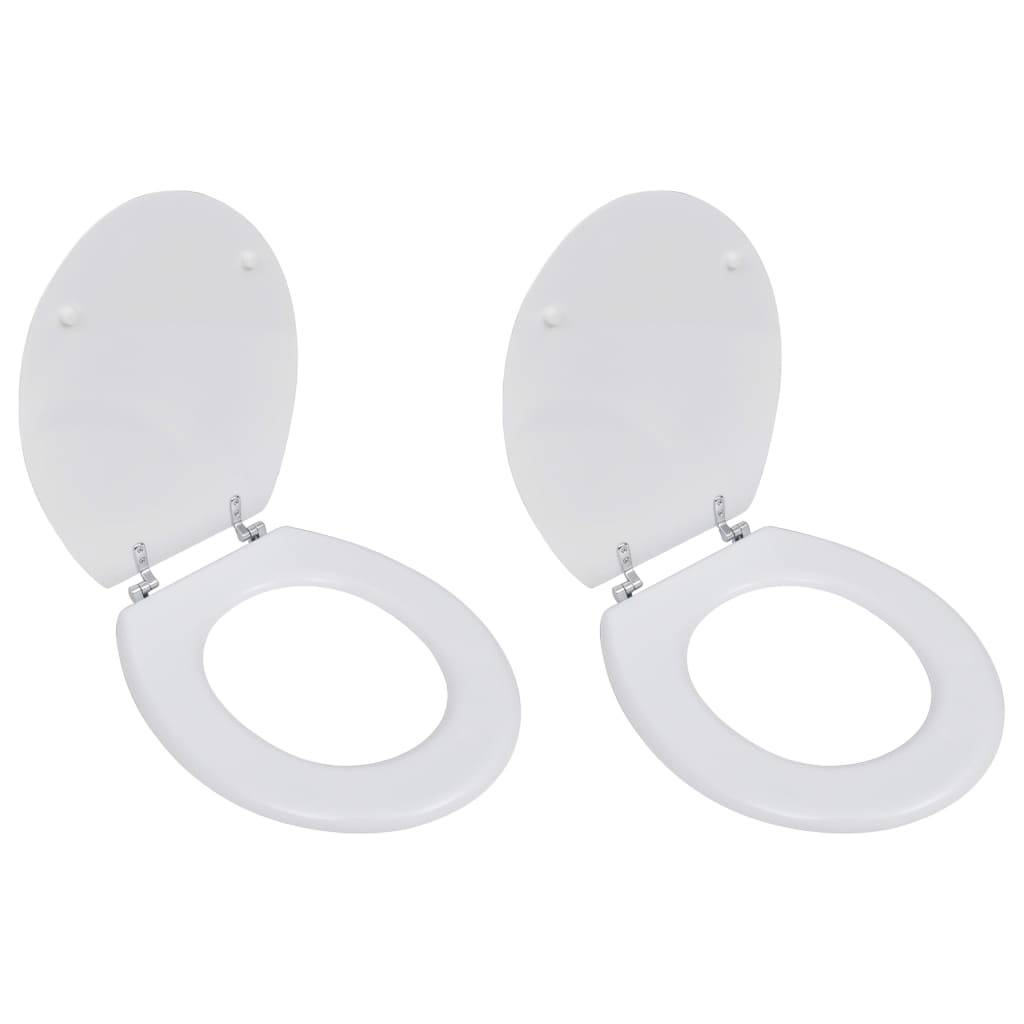 vidaXL Toilettensitze mit Deckel 2 Stk. MDF Weiß