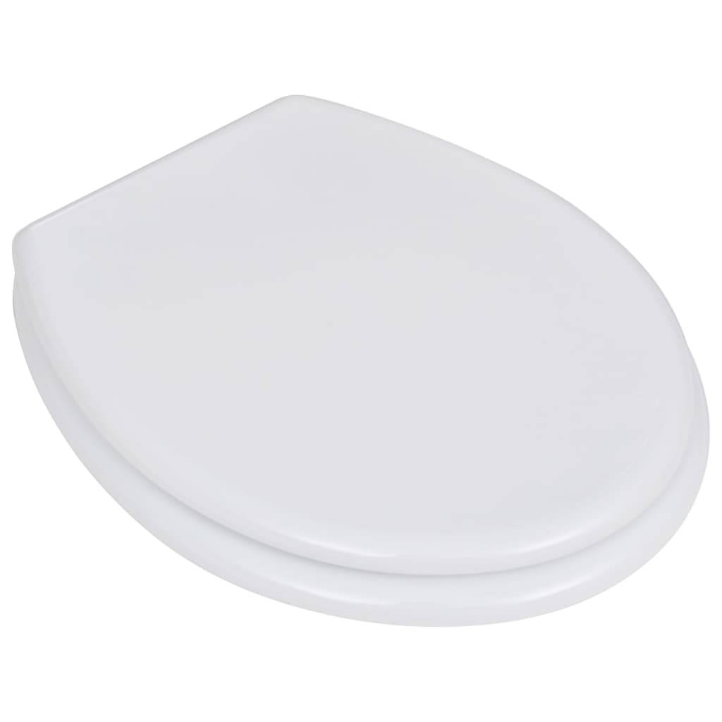 vidaXL Toilettensitz MDF Deckel Schlichtes Design Weiß