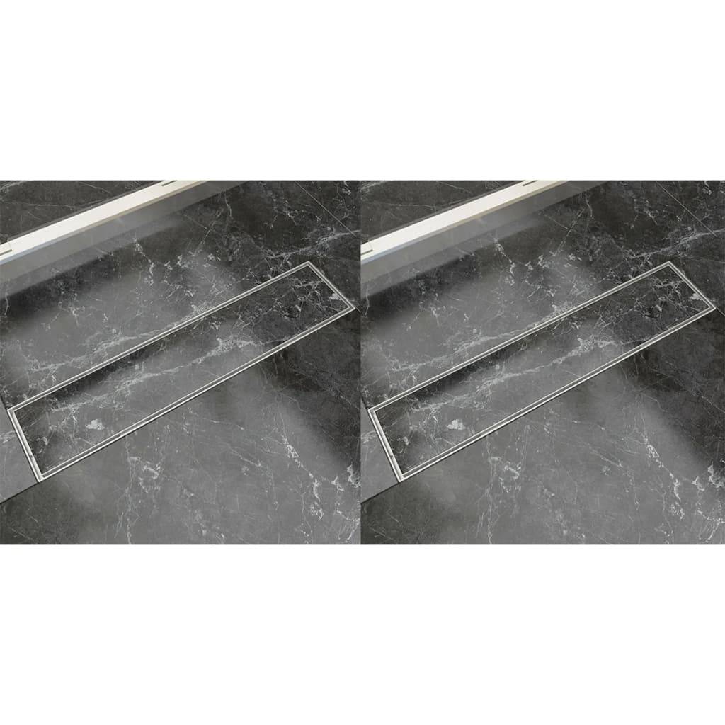 vidaXL Lineare Duschrinnen 2 Stk. 530 x 140 mm Edelstahl