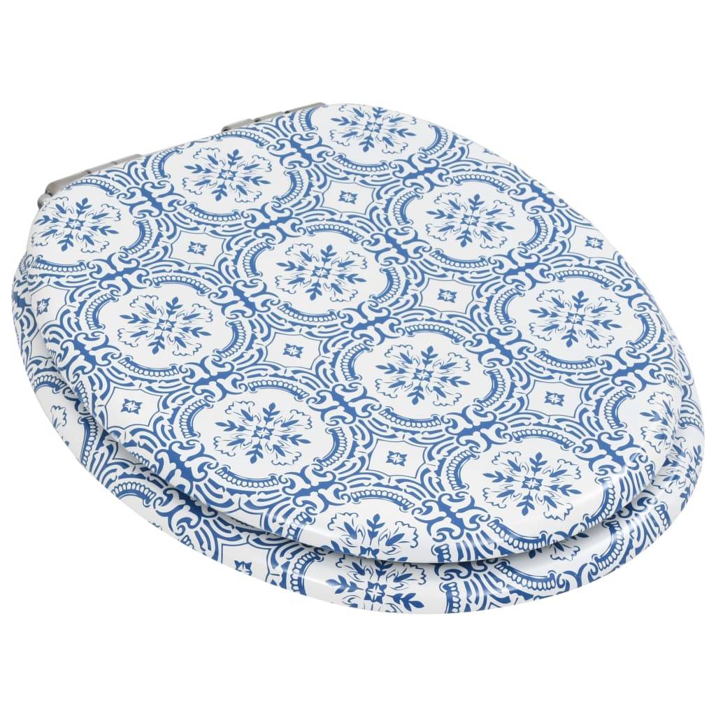 vidaXL Toilettensitze 2 Stk. Soft-Close-Deckel MDF Porzellan-Design