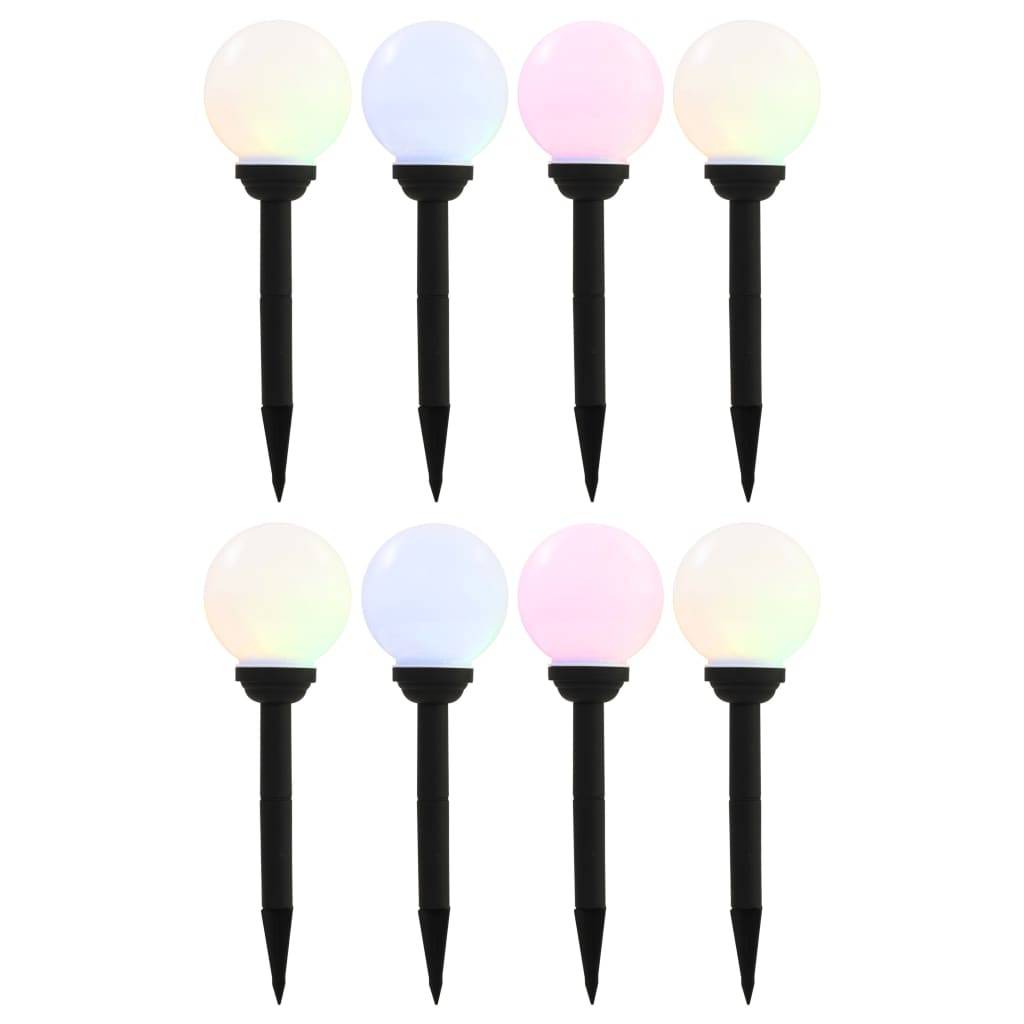 vidaXL Außen-Solarlampen 8 Stk. LED Kugel 15 cm RGB