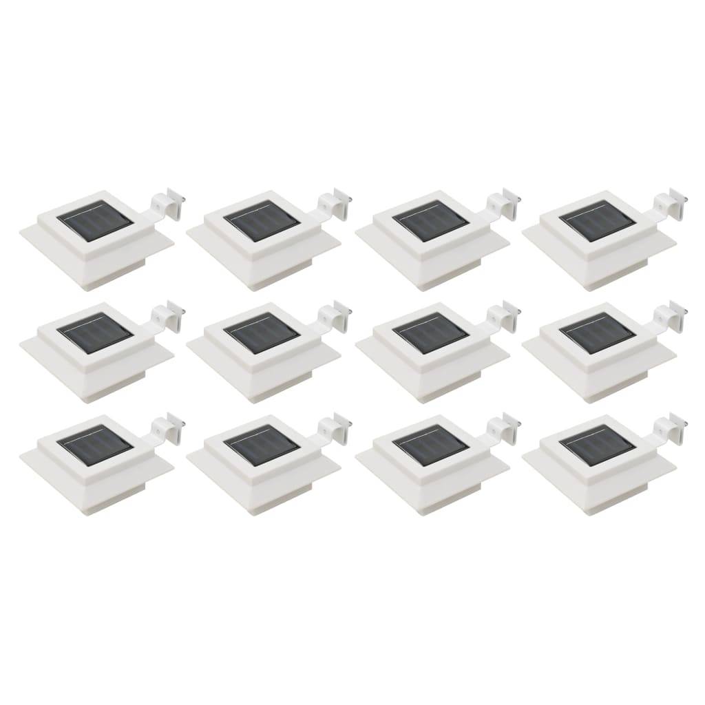 vidaXL Solar-Außenleuchten 12 Stk. LED Rechteckig 12 cm Weiß
