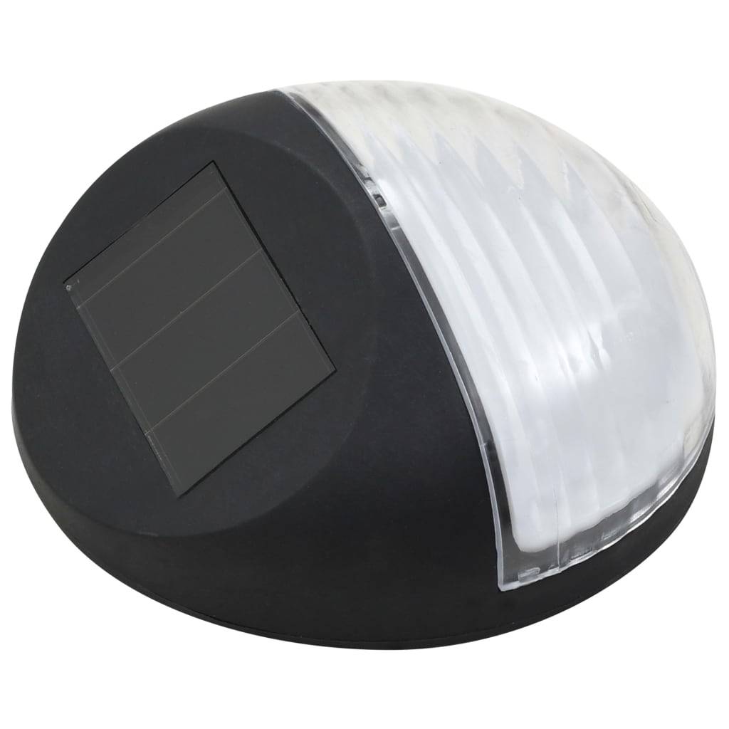 vidaXL Solar-Außenleuchten für Wand LED 24 Stk. Rund Schwarz