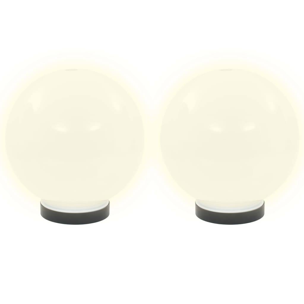 vidaXL LED-Gartenleuchten 2 Stk. Kugelförmig 20 cm PMMA