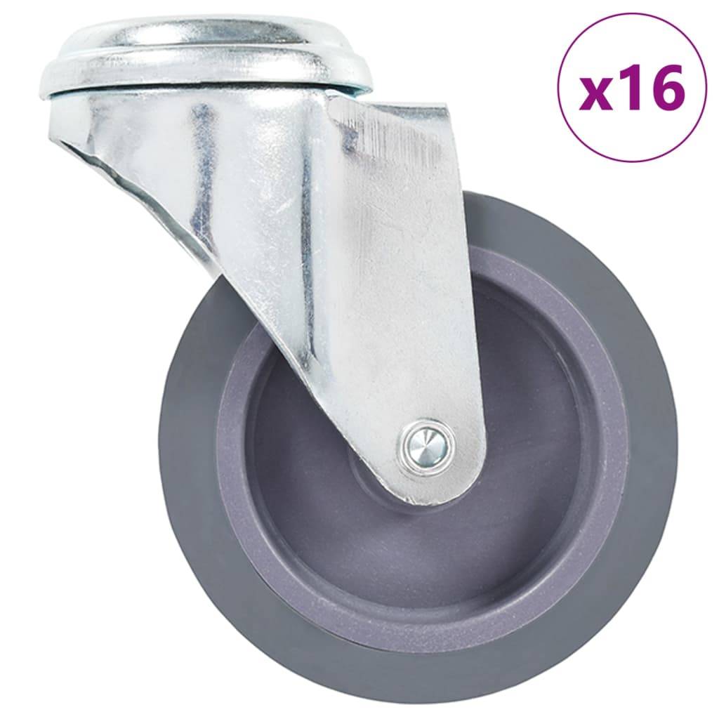 vidaXL 16 Stk. Lenkrollen mit Bolzenloch 75 mm