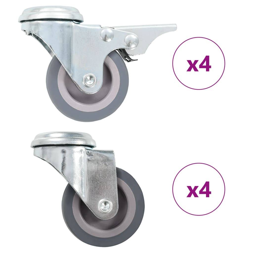 vidaXL 8 Stk. Lenkrollen mit Rückenloch 50 mm