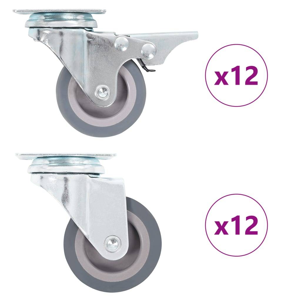 vidaXL 24 Stk. Lenkrollen 50 mm