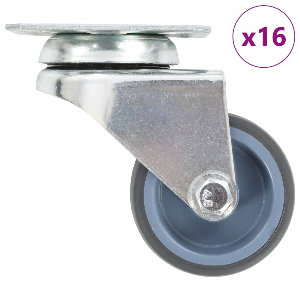 vidaXL 16 Stk. Lenkrollen mit Zwillingsrad 50 mm