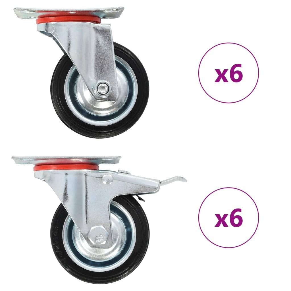 vidaXL 12 Stk. Lenkrollen 75 mm