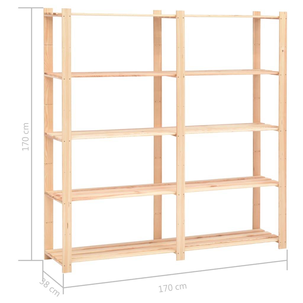 vidaXL Lagerregale 5 Böden 10 Stk 170x38x170cm Massivholz Kiefer 500kg