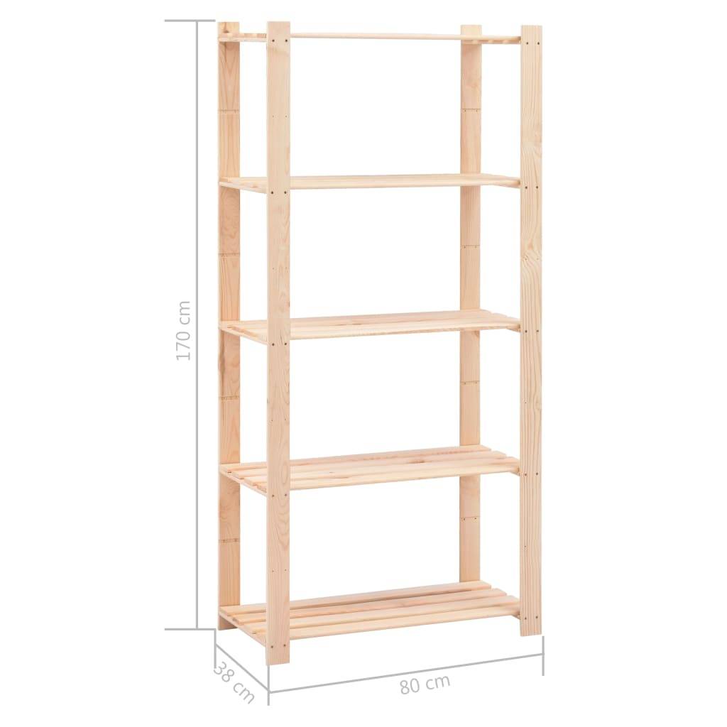vidaXL Lagerregale 5 Böden 10 Stk. 80x38x170cm Massivholz Kiefer 250kg