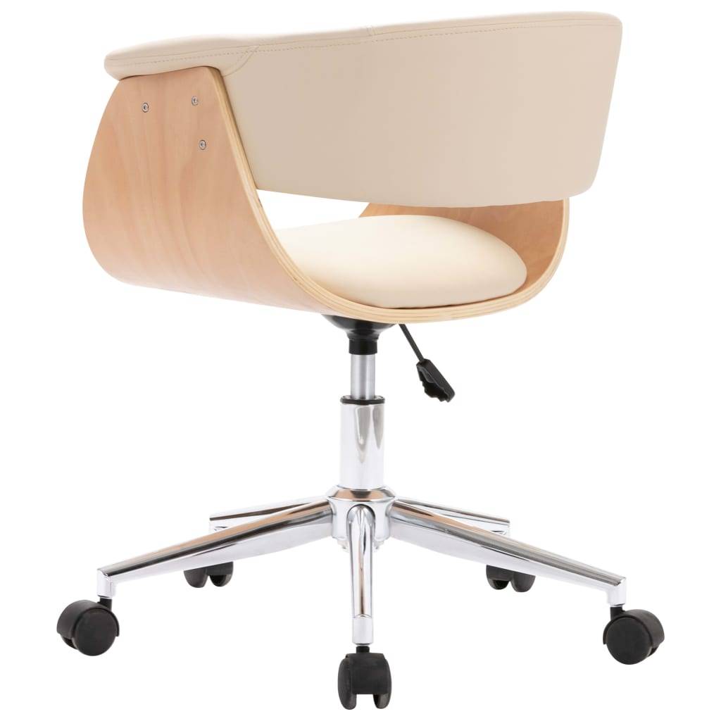 vidaXL Esszimmerstühle 4 Stk. Drehbar Creme Kunstleder