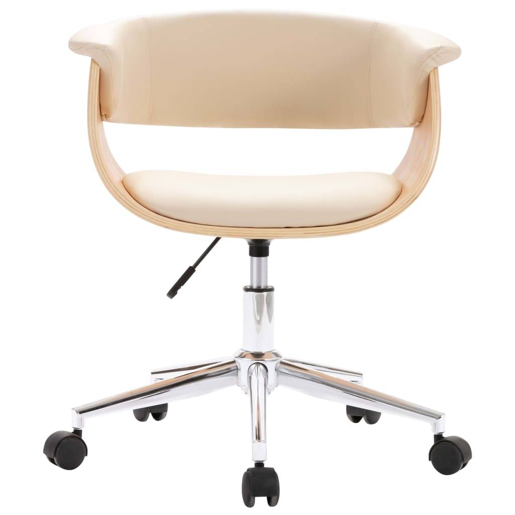 vidaXL Esszimmerstühle 4 Stk. Drehbar Creme Kunstleder