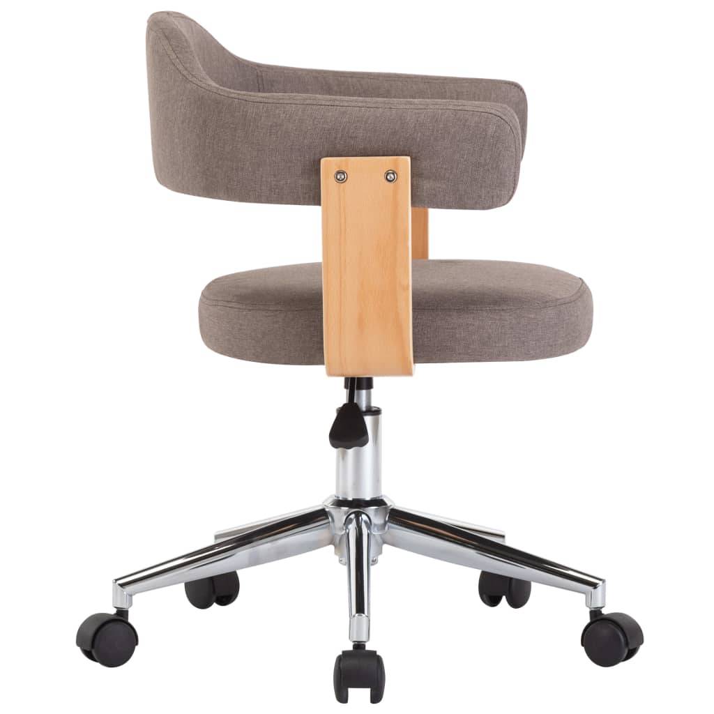 vidaXL Esszimmerstühle 2 Stk. Drehbar Taupe Bugholz und Stoff