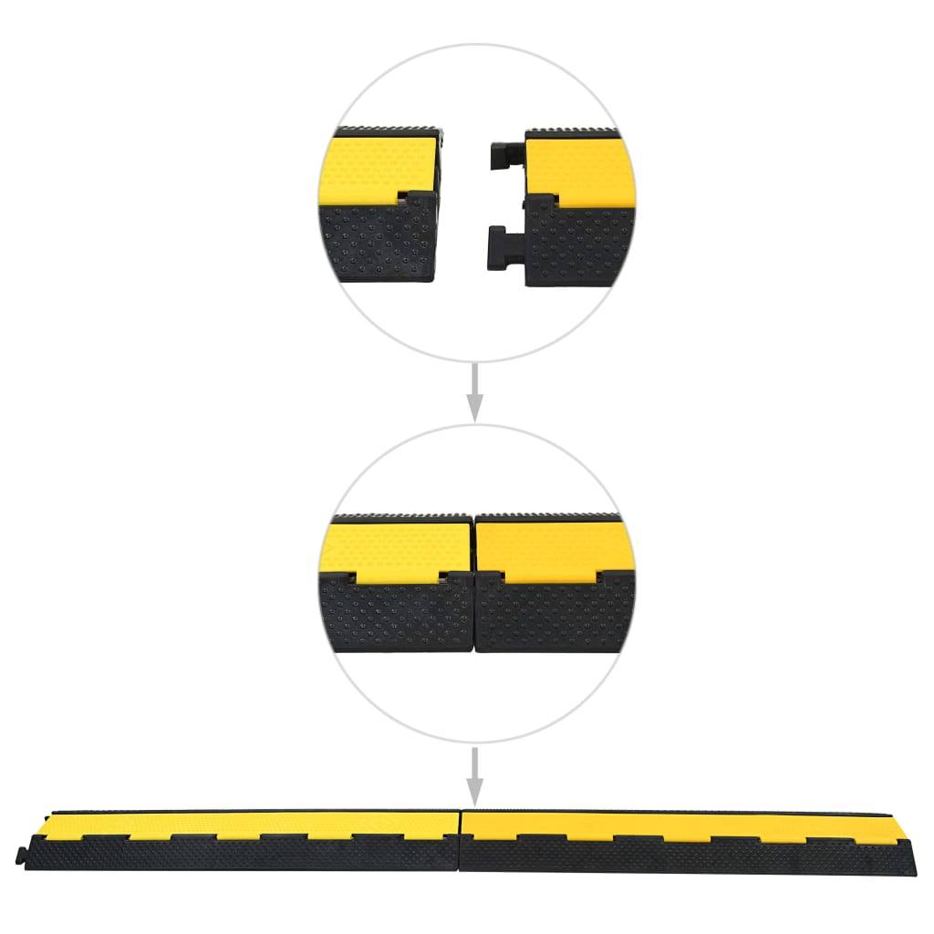 vidaXL Kabelbrücken Überfahrschutz 2 Stk. 2 Kanäle Gummi 101,5 cm