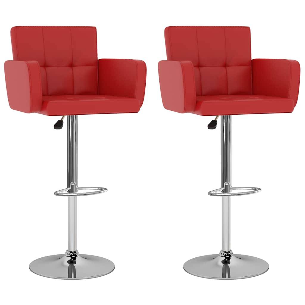 vidaXL Barhocker 2 Stk. Rot Kunstleder